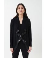 Joseph Ribkoff Black Faux Leather Trim Jacket Style 223091