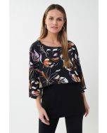 Joseph Ribkoff Black/Multi Floral Print Tunic Style 223221