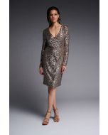 Joseph Ribkoff Silver/Taupe Dress Style 223720
