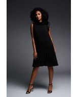 Joseph Ribkoff Black Sleeveless Pleated Dress Style 223728-main
