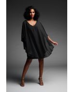 Joseph Ribkoff Black Chiffon Overlay Dress Style 223742