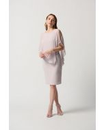 Joseph Ribkoff Mother of Pearl Chiffon And Silky Knit Sheath Dress Style 223762