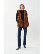 Joseph Ribkoff Maple Faux Fur Sleeveless Jacket Style 223910