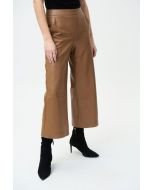Joseph Ribkoff Nutmeg Faux Leather Flared 3/4 Length Pants Style 224016