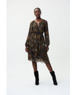 Joseph Ribkoff Black/Multi Chiffon Dress Style 224054