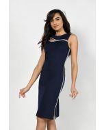 Frank Lyman Navy Sleeveless Knit Dress Style 229322