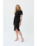 Joseph Ribkoff Black Scuba Crepe Sheath Dress Style 231015