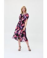 Joseph Ribkoff Black/Multi Floral Print Dress Style 231106