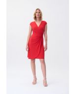 Joseph Ribkoff Magma Red Sleeveless Wrap Dress Style 231138