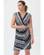 Joseph Ribkoff Black/Vanilla Wrap Dress Style 231159