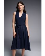 Joseph Ribkoff Midnight Blue Silky Knit Sleeveless Fit And Flare Dress Style 231721