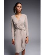 Joseph Ribkoff Champagne Wrap Dress Style 231763