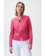 Joseph Ribkoff Dazzle Pink Faux Suede Jacket Style 231910
