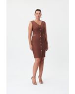 Joseph Ribkoff Espresso Sleeveless Dress Style 232055