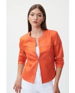 Joseph Ribkoff Faux Suede Orange Jacket Style 232904