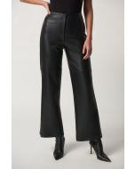 Joseph Ribkoff Black Faux-Leather Wide-Leg Pants Style 233011