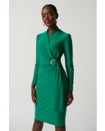 Joseph Ribkoff Kelly Green Long Sleeve Wrap Dress Style 233119