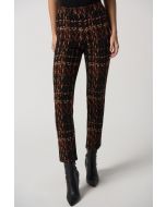 Joseph Ribkoff Black/Multi Plaid Slim-Fit Pants Style 233154