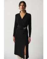 Joseph Ribkoff Black Long Sleeve Wrap Dress Style 233164