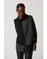 Joseph Ribkoff Black/Grey Colour-Block Boxy Tunic Style 233205