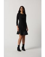 Joseph Ribkoff Black Ruffle Fit and Flare Dress Style 233274