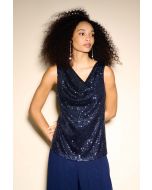 Joseph Ribkoff Midnight Blue Sleeveless Sequin Top Style 233790