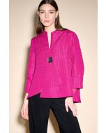 Joseph Ribkoff Shocking Pink Mock Neck Swing Jacket Style 233792