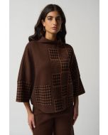 Joseph Ribkoff Black/Toffee Houndstooth Boxy Sweater Style 233903