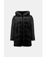 Joseph Ribkoff Black Faux Fur Hooded Coat Style 233925