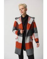 Joseph Ribkoff Tandoori/Multi Plaid Jacquard Coat Style 233950