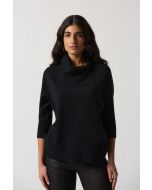 Joseph Ribkoff Black Asymmetrical Sweater Style 233955