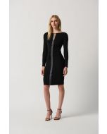 Joseph Ribkoff Black Dress With Rhinestone Detail Style 234013