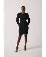 Joseph Ribkoff Black Sheath Dress With Puff Sleeves Style 234025