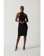 Joseph Ribkoff Black Sleeveless Dress With Rhinestone Detail Style 234204
