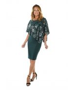 Frank Lyman Dark Green Lace Overlay Dress Style 234372