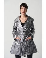 Joseph Ribkoff Metallic Coat With Notched Collar Style 234901