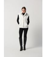 Joseph Ribkoff Vanilla Faux Fur Vest with Pockets Style 234903