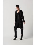 Joseph Ribkoff Black Coat With V-Shape Neckline Style 234919