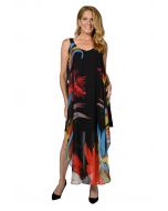Frank Lyman Black/Multi Sleeveless Woven Dress Style 236660U