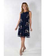 Frank Lyman Midnight Blue/Coral Sleeveless Dress Style 239314