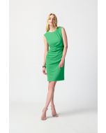 Joseph Ribkoff Island Green Sheath Dress with Pleats Style 241008