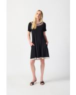 Joseph Ribkoff Black/Moonstone A-Line Dress Style 241051