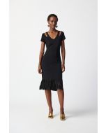 Joseph Ribkoff Black Cutout Neckline Sheath Dress Style 241053