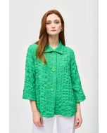 Joseph Ribkoff Island Green Textured Jacket with Stand Collar Style 241069