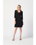 Joseph Ribkoff Black Cowl Collar Cocoon Dress Style 241082