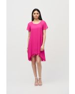Joseph Ribkoff Ultra Pink Chiffon Layered Trapeze Dress Style 241084