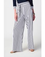 Joseph Ribkoff Midnight Blue/Vanilla Striped Wide-Leg Pants Style 241135