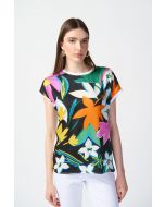 Joseph Ribkoff Vanilla/Multi Floral Print Top Style 241137