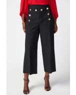 Joseph Ribkoff Black Culotte Pants With Gold Buttons Style 241166