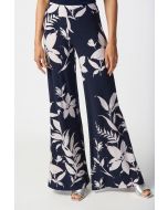 Joseph Ribkoff Midnight Blue/Beige Floral Print Pull-On Pants Style 241199